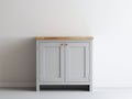 Sideboards 90x40x90 cm aus Holzwerkstoff in Grau-Braun-Gold - moderner Landhausstil mit 2 Türen