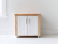 Sideboards Holzwerkstoff 95x38x90 cm - Weiß-Holzfarben - Modernes Design für Wohnzimmer