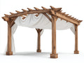 Pavillon Massivholz 420x320x280 cm - Beige-Braun - Rustikales Pergola Design