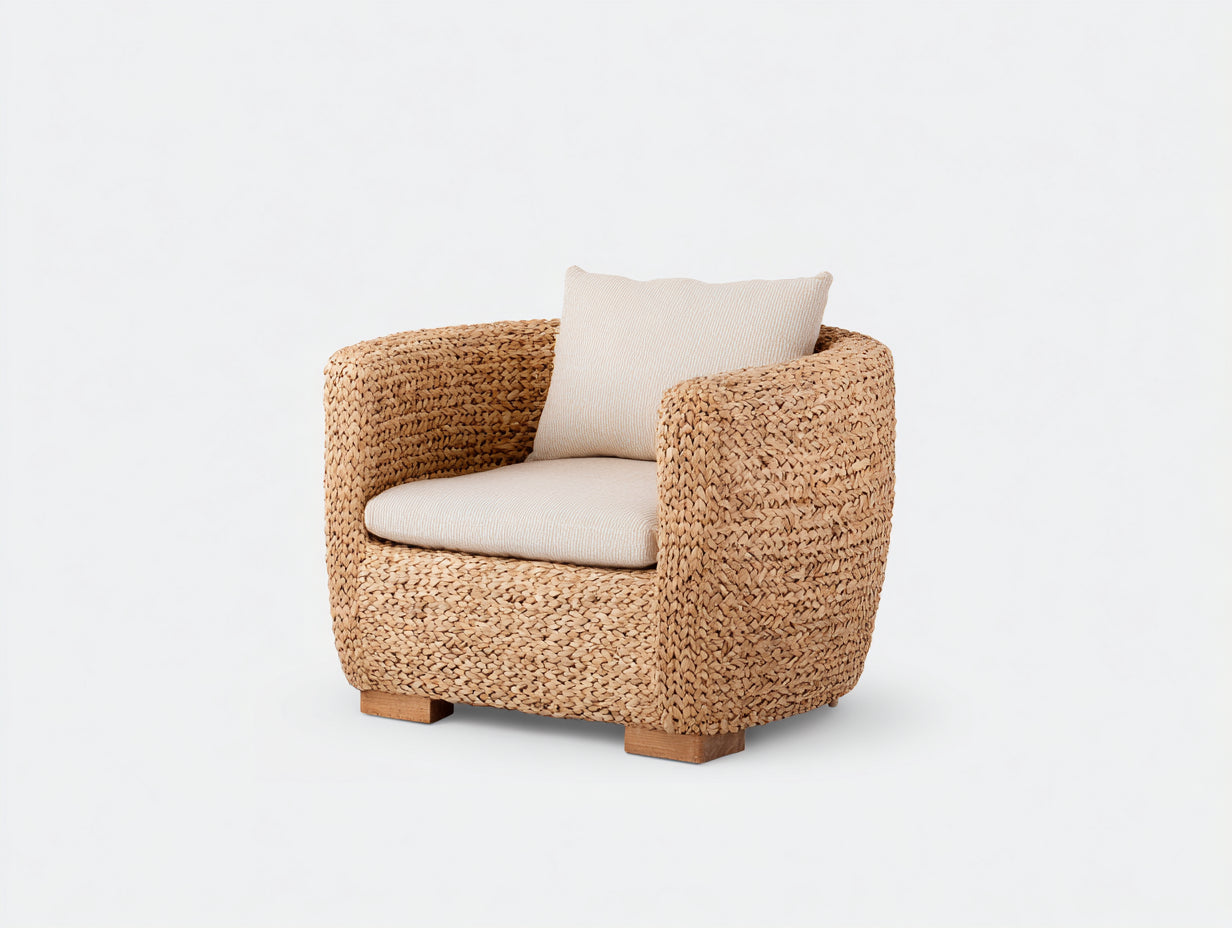 Polyrattan Gartensessel Polyrattan 86x80x76 cm - Natur-Beige - Modernes Design für Garten