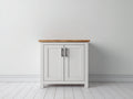Sideboards Holzwerkstoff 80x35x85 cm - Weiß-Braun - Landhaus Design