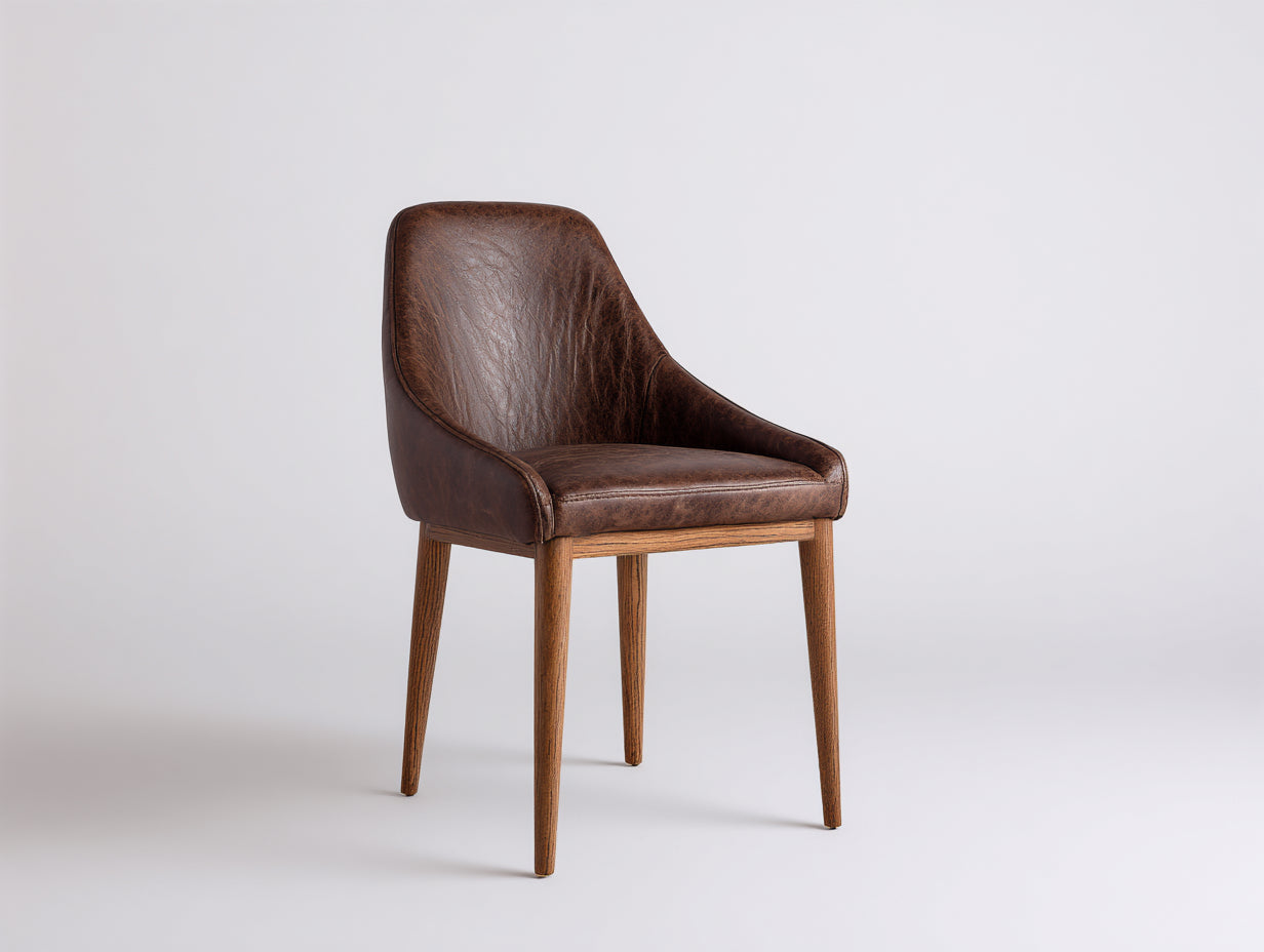 Esszimmerstühle Kunstleder 50x56x84 cm - Dunkelbraun-Holzfarben - Modernes Design für Esszimmer