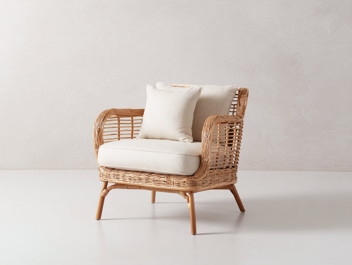 Polyrattan Gartensessel Polyrattan 78x76x82 cm - Natur-Beige - Modernes Design für Garten