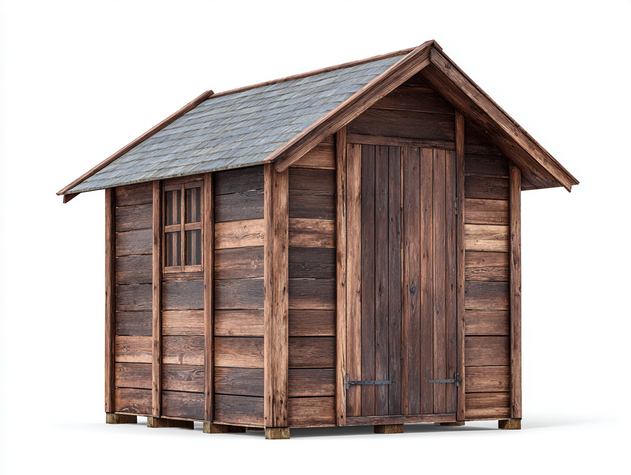 Gartenhäuser Massivholz 248x186x232 cm - Dunkelbraun - Rustikales Gartenhaus mit Satteldach