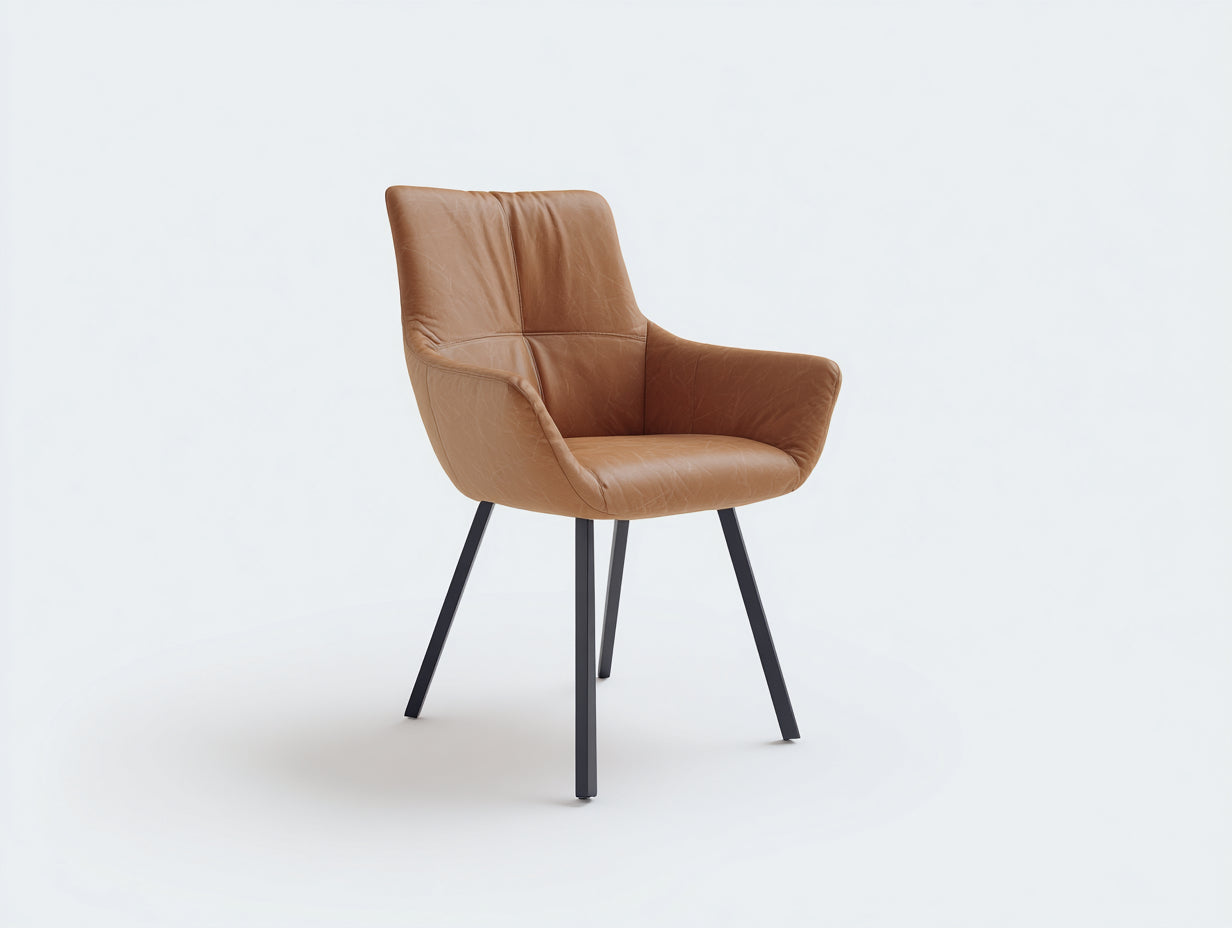 Esszimmerstühle Kunstleder 58x61x88 cm - Braun - Modernes Design
