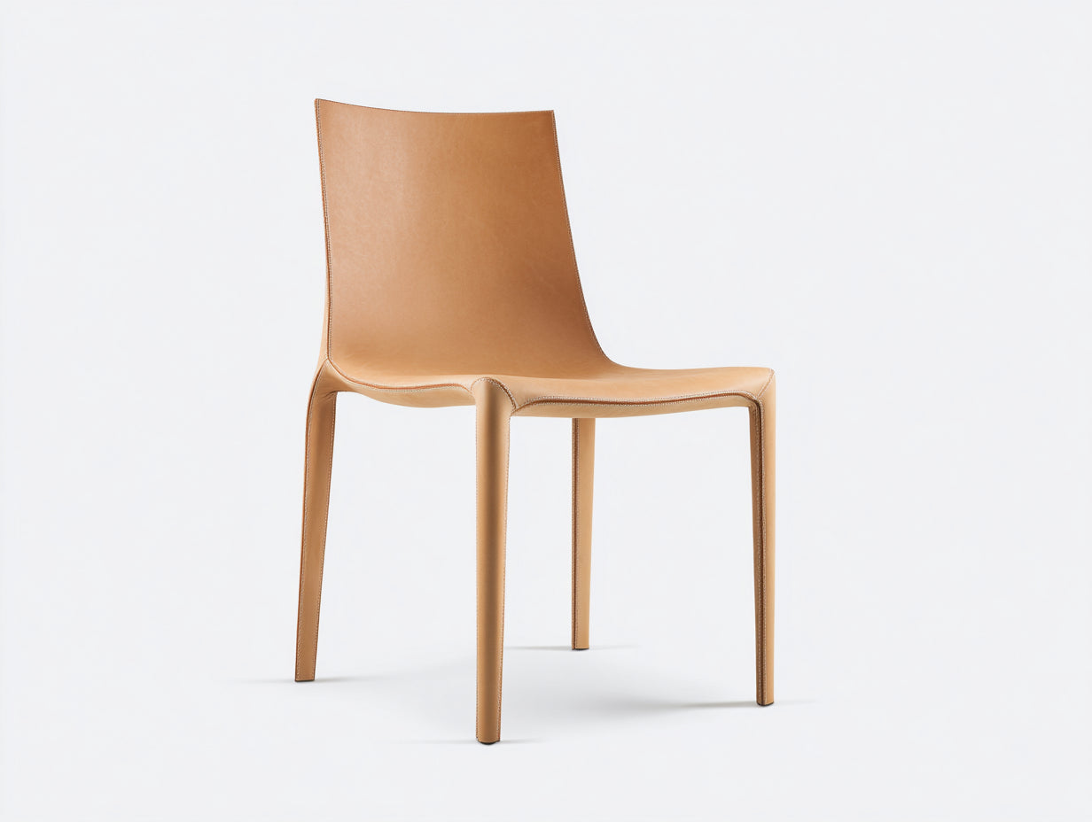 Esszimmerstühle 48x55x86 cm - Kunstleder in Cognacbraun - moderner minimalistischer Stil