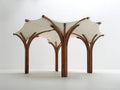 Pavillon Massivholz 450x350x320 cm - Beige-Braun - Modernes Bogendach Design