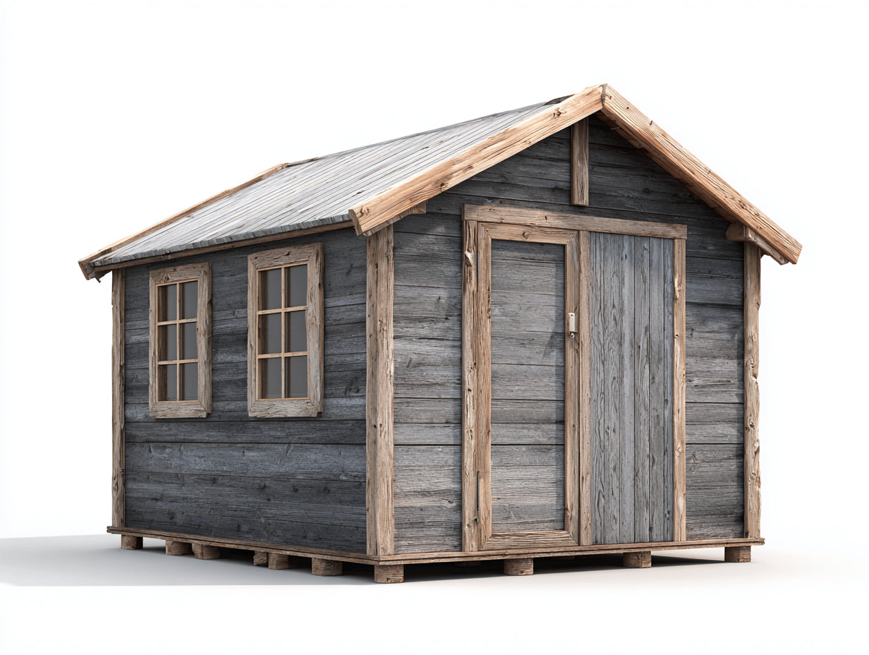 Gartenhäuser Holz 280x210x235 cm - Grau-Natur - Rustikales Design für Garten