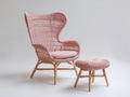 Polyrattan Gartensessel 82x74x116 cm - Rosa-Naturholz - modernes Gartendesign